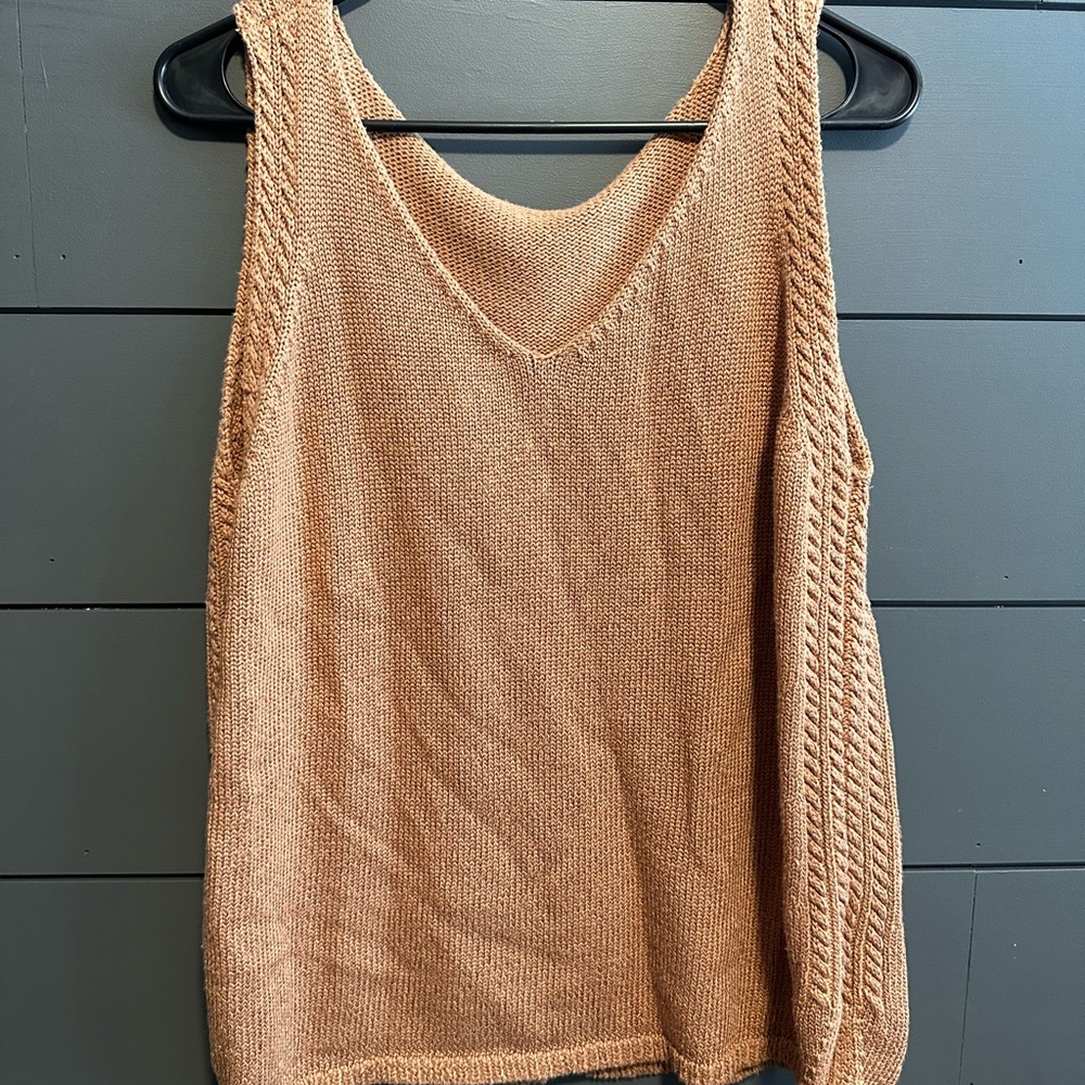 Chic Tan V-Neck Sweater